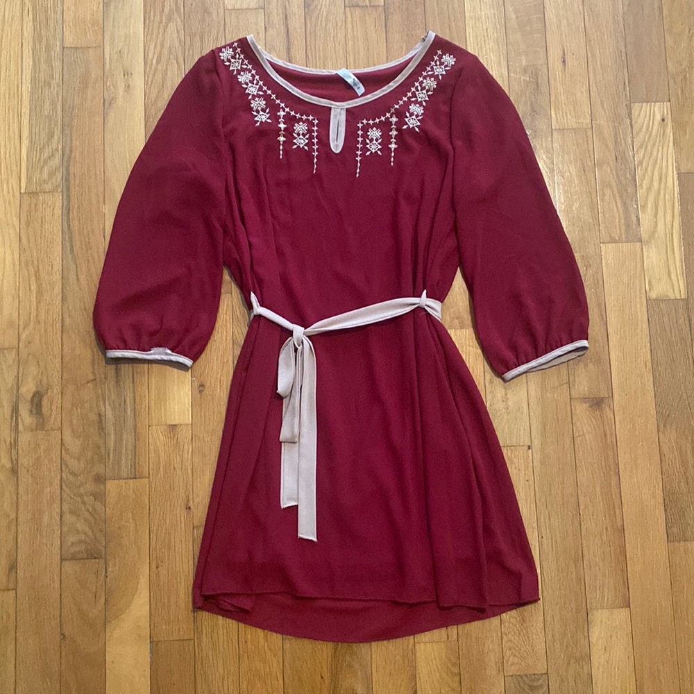 3/4 length chiffon dress